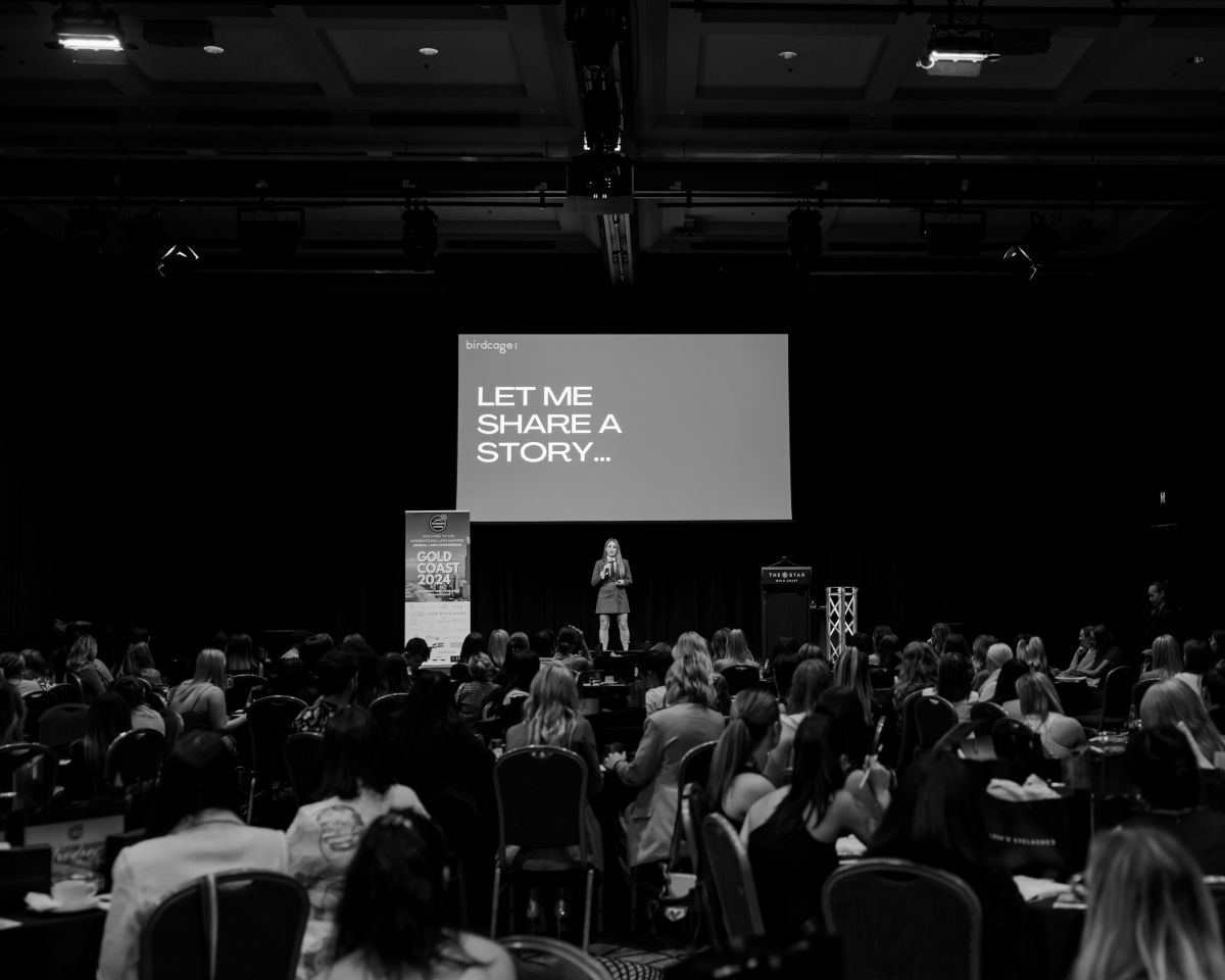 Maddy speaking to a full room at the Gold Coast conference