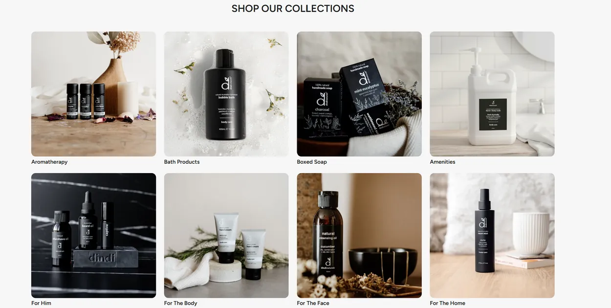 Dindi Naturals collections page